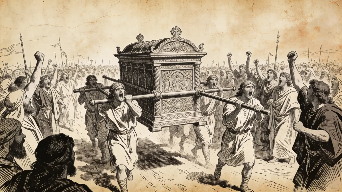 Hand-drawn ink illustration: Presence at the Ark
