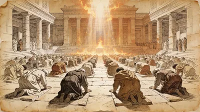 Visual depiction of 2 Chronicles 7