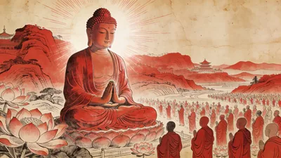 Visual depiction of Amitabha Buddha