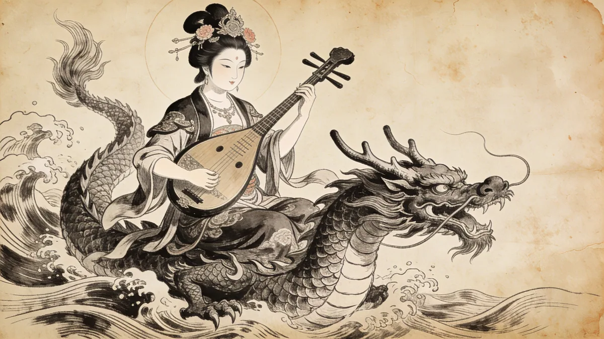 Visual depiction of Benten as love patroness