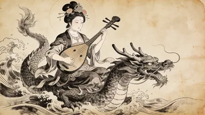 Visual depiction of Benten as love patroness