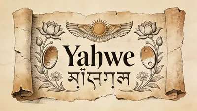Visual depiction of The divine name Yahwe inscribed on a scroll fragment