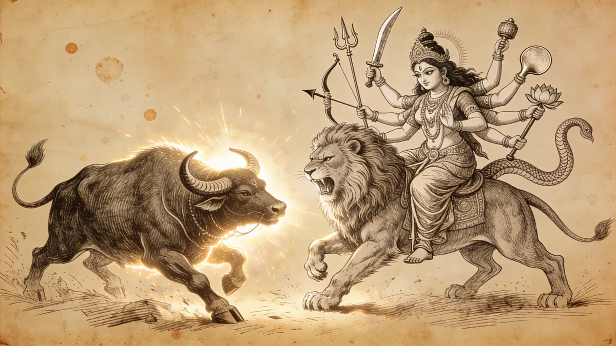 Visual depiction of Durga