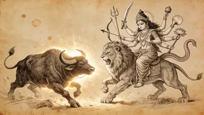 Visual depiction of Durga
