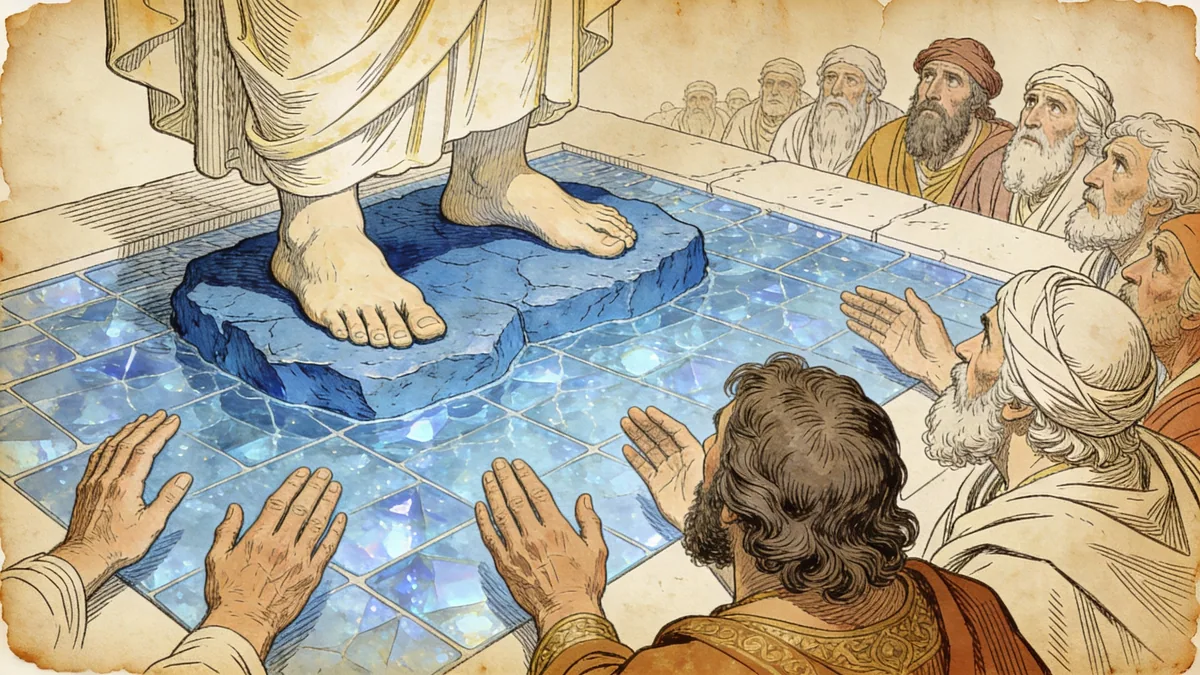 Hand-drawn ink illustration: Elders See God
