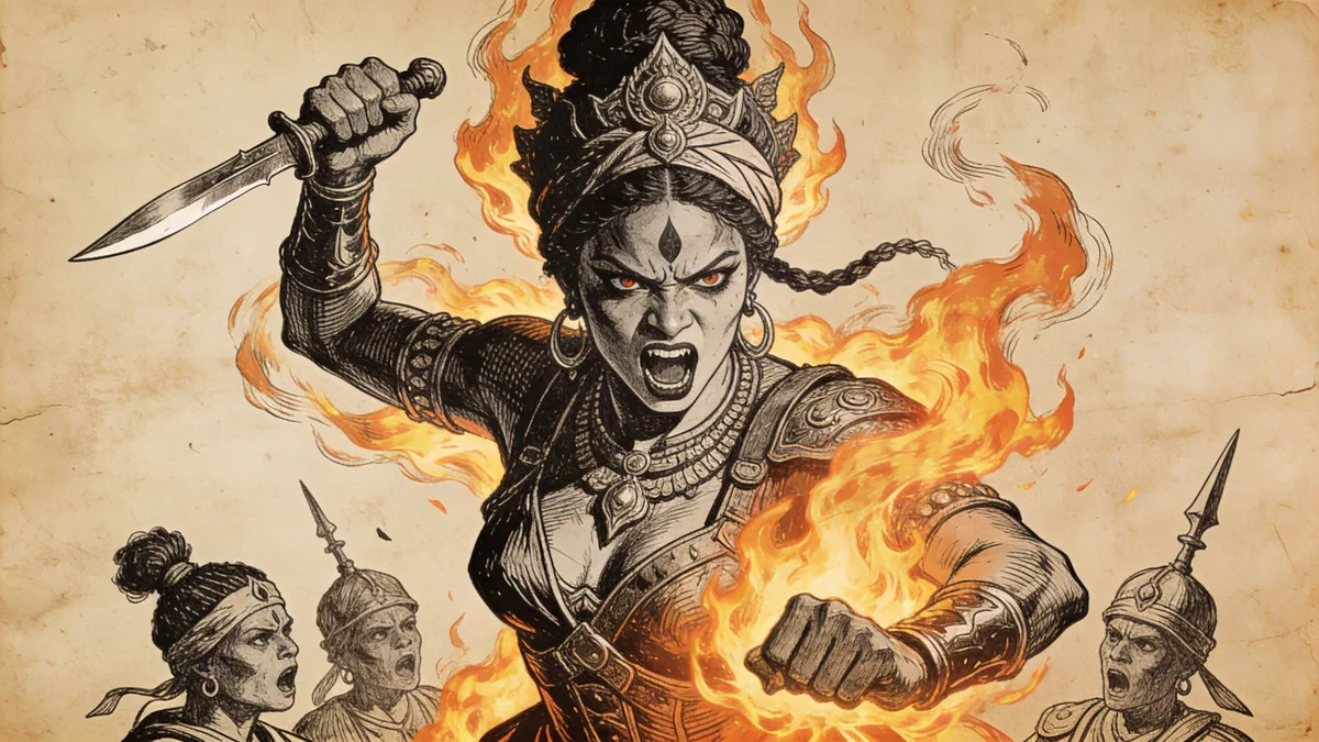 Visual depiction of Ezili Dantor as warrior protector
