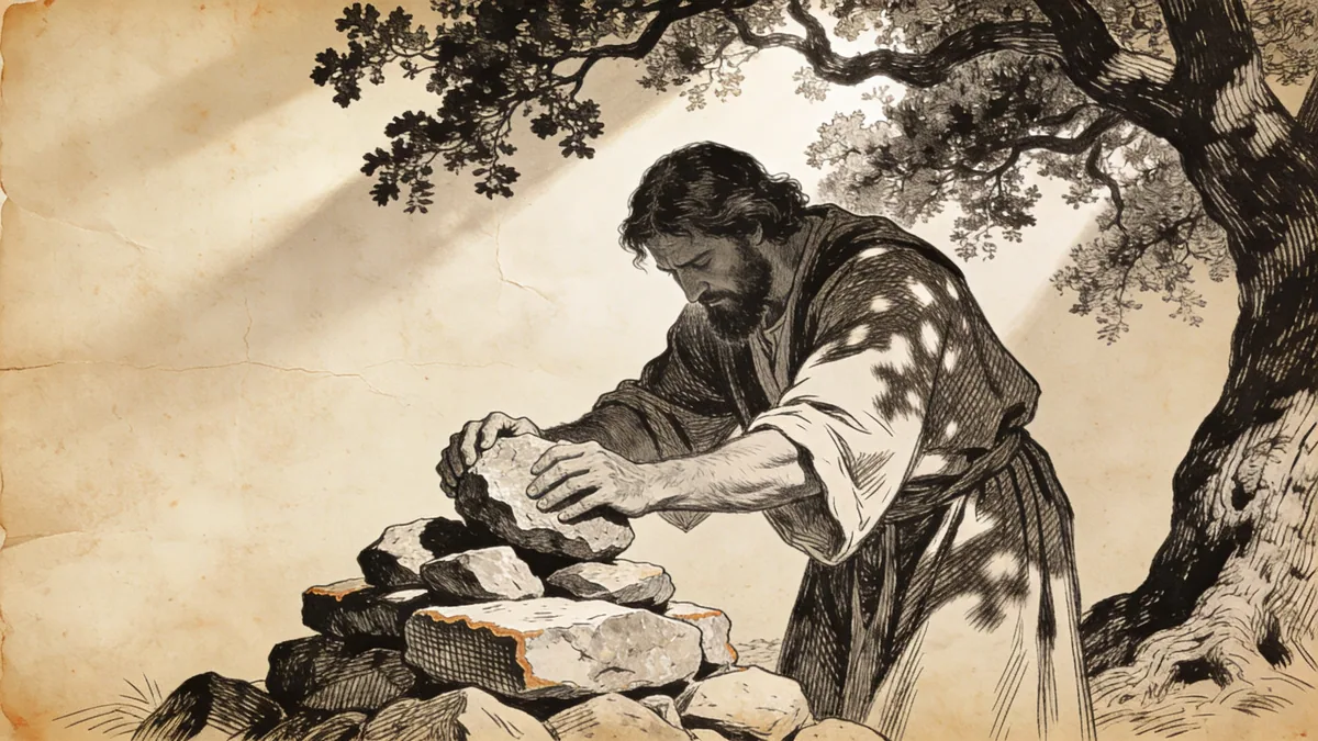 Hand-drawn ink illustration: Appearance to Abram