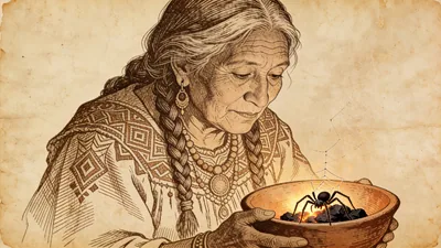 Visual depiction of Grandmother Spider