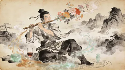 Visual depiction of Han Xiangzi