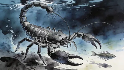 Visual depiction of A giant sea scorpion — Jaekelopterus — the largest arthropod ever