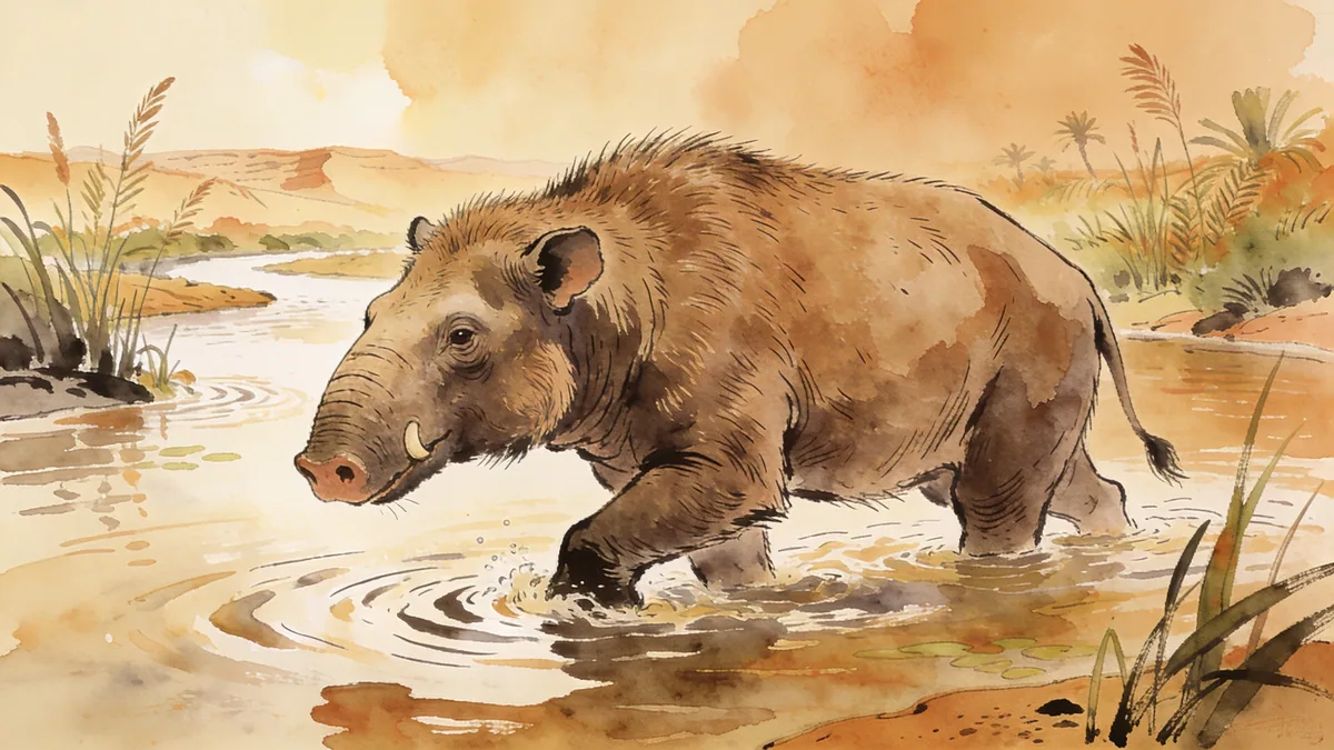 Visual depiction of A Moeritherium — the size of a pig