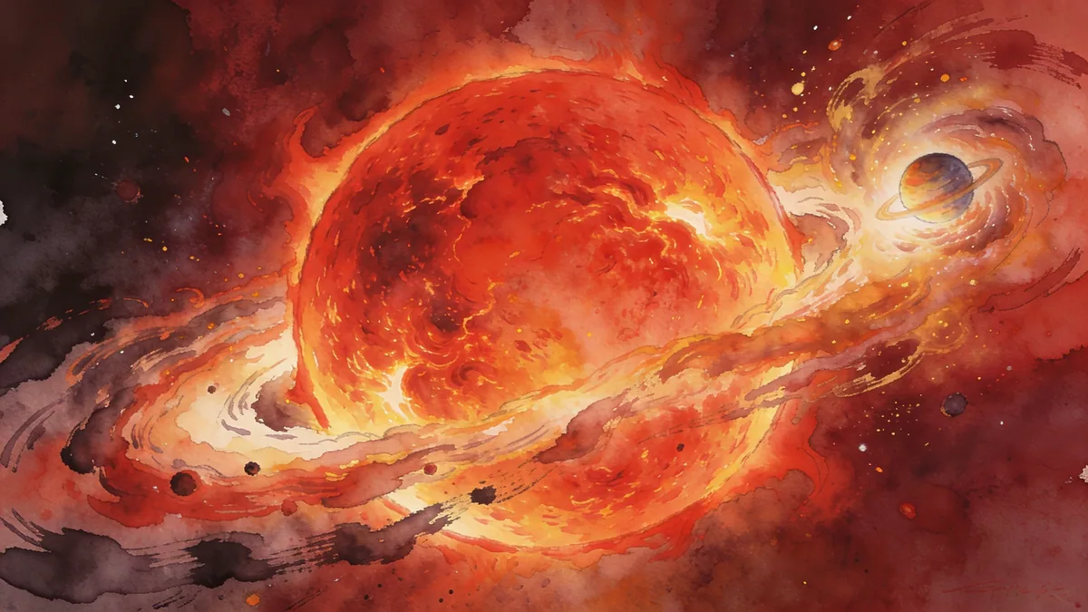 Visual depiction of A red giant star near the end of its life