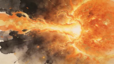 Visual depiction of A solar flare erupting from the sun's chromosphere