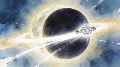Visual depiction of A total solar eclipse at totality