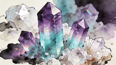 Visual depiction of Salt crystal formations under polarised light