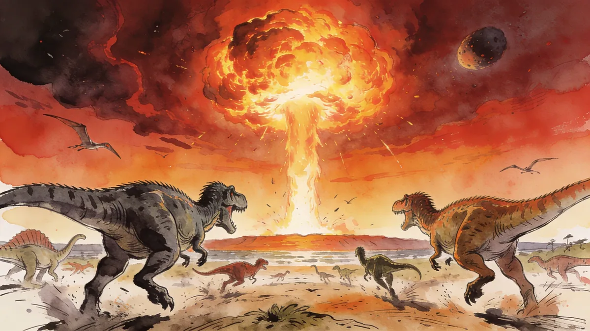 Visual depiction of The asteroid impact that ended the Cretaceous