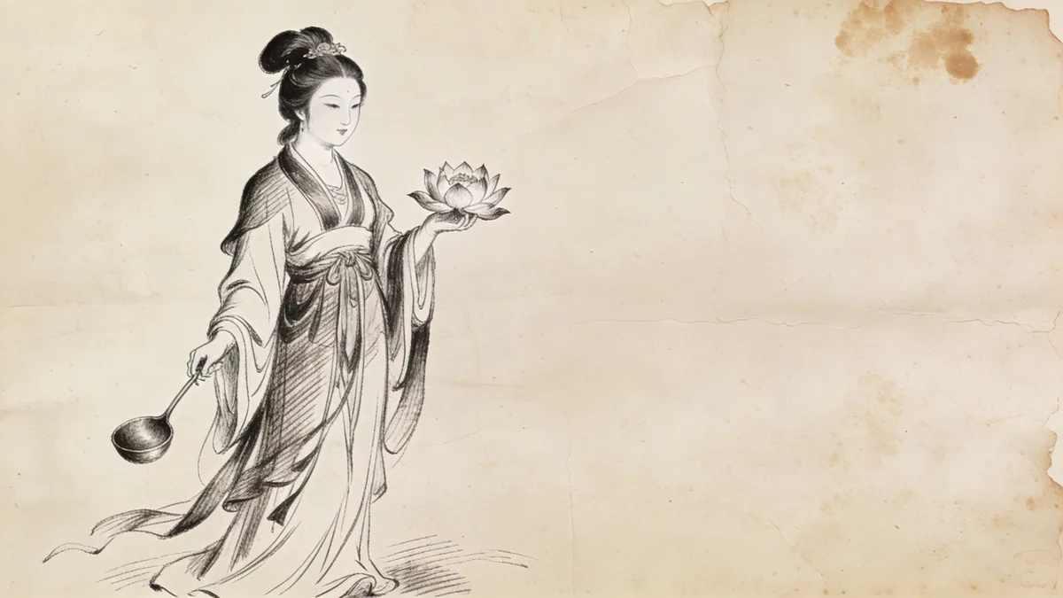 Visual depiction of He Xiangu