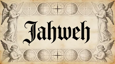 Visual depiction of Jahweh in Gothic calligraphy on illuminated vellum