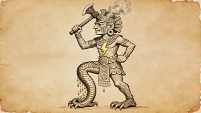 Visual depiction of K'awiil