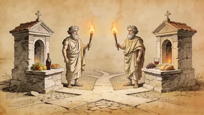 Visual depiction of Lares Compitales