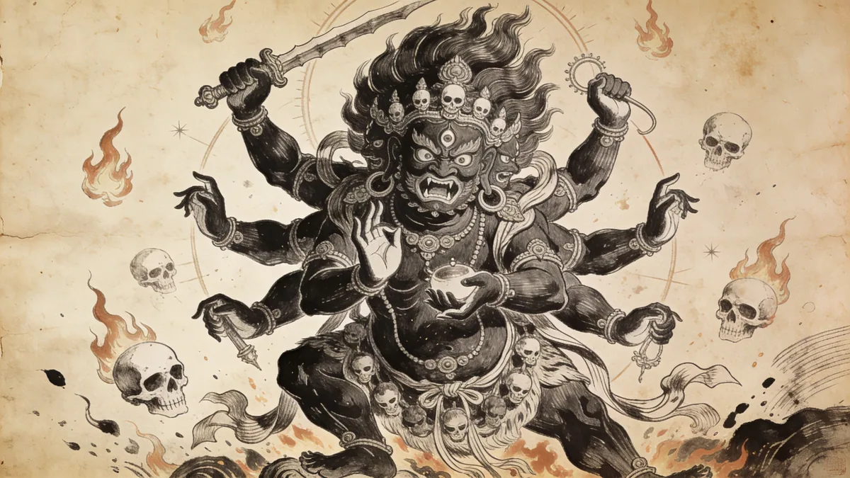 Visual depiction of Mahakala as Time-Death