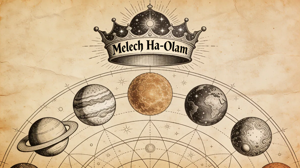 Visual depiction of Melech Ha-Olam