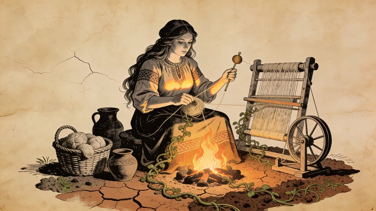 Visual depiction of Mokosh as household patroness