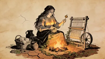 Visual depiction of Mokosh as household patroness