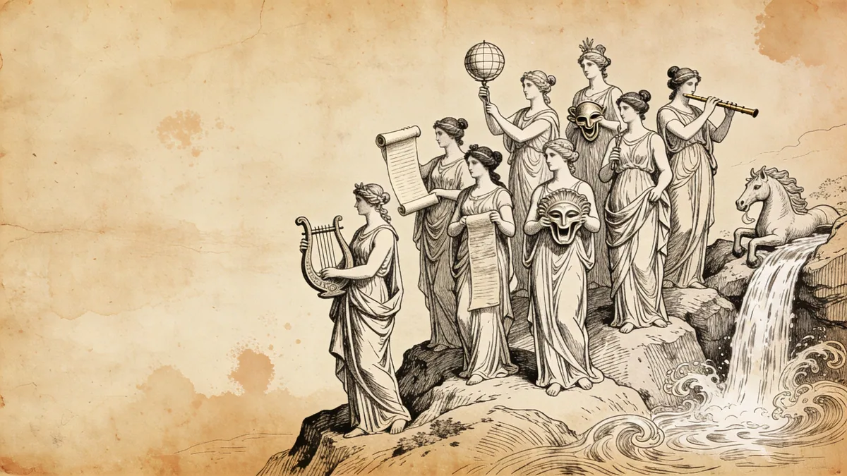 Visual depiction of The Nine Muses