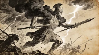Visual depiction of Ninurta as Storm Warrior