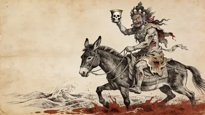 Visual depiction of Palden Lhamo in her death aspect