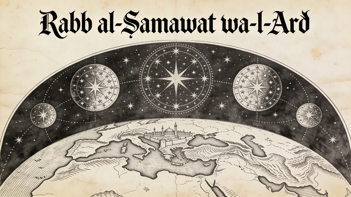 Visual depiction of Rabb al-Samawat wa-l-Ard