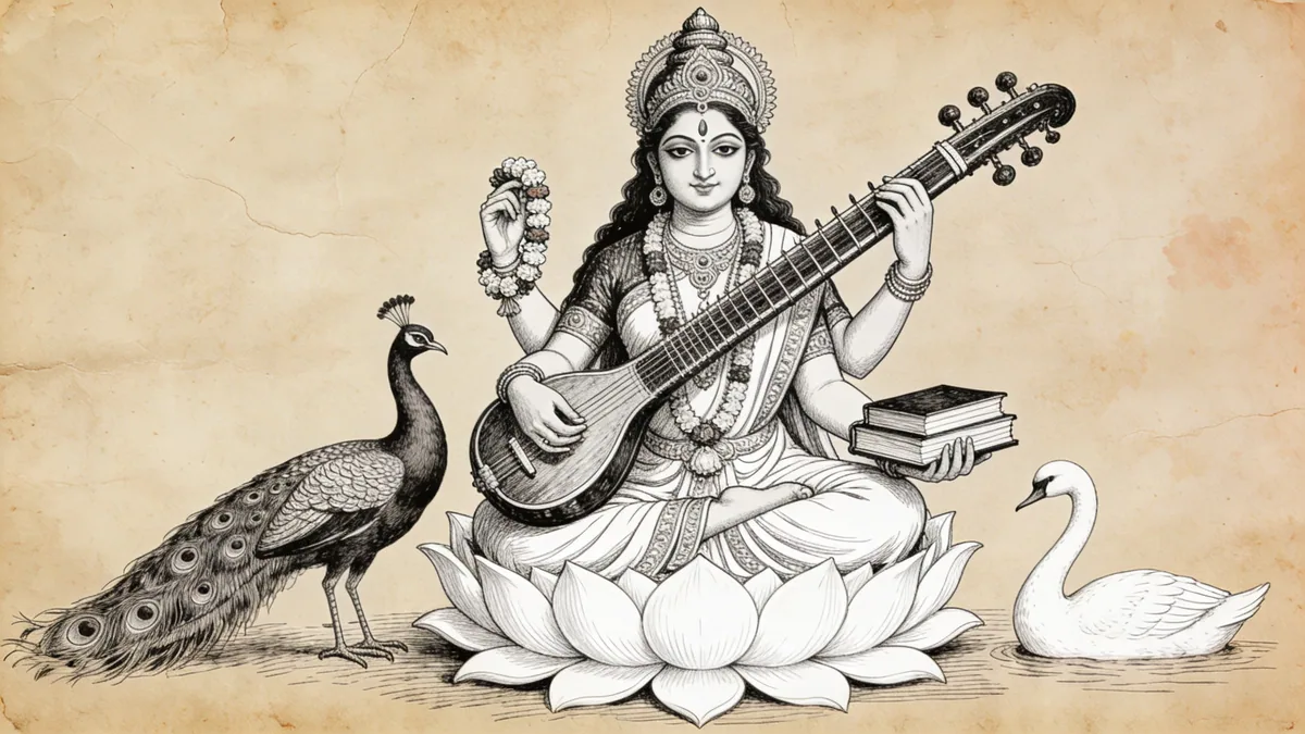 Visual depiction of Saraswati
