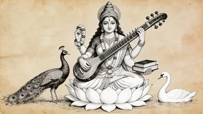 Visual depiction of Saraswati