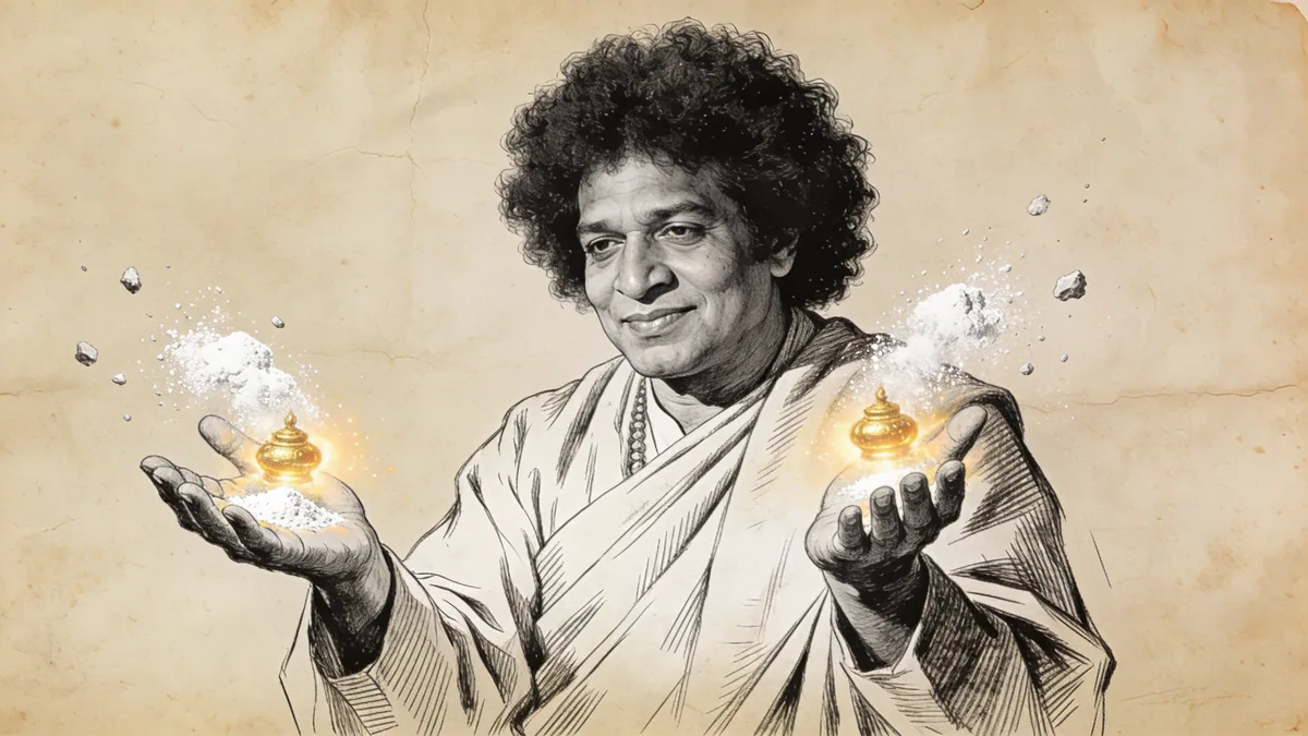 Visual depiction of Sathya Sai Baba