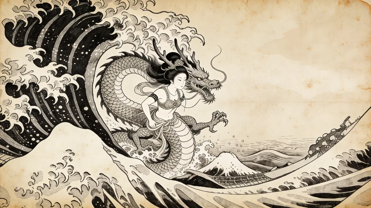 Visual depiction of Toyotama-hime