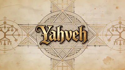 Visual depiction of Yahveh written in an illuminated medieval manuscript style